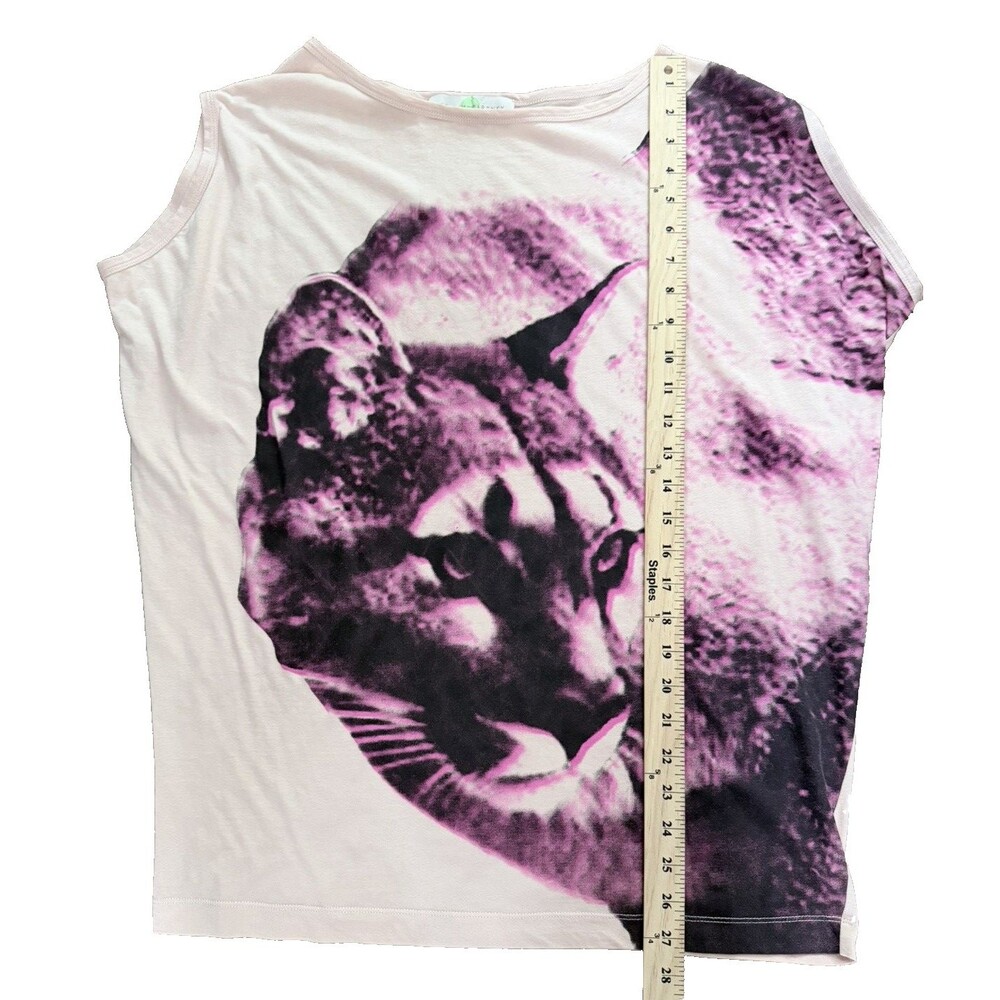 Stella McCartney Pink Lynx Graphic Tunic Top 44 Cotton Oversized Tee Portugal - Picture 9 of 16